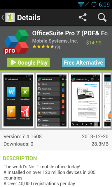 1 mobile market app store